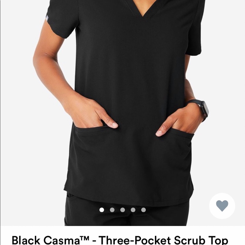 Figs Black Casma three pocket scrub top